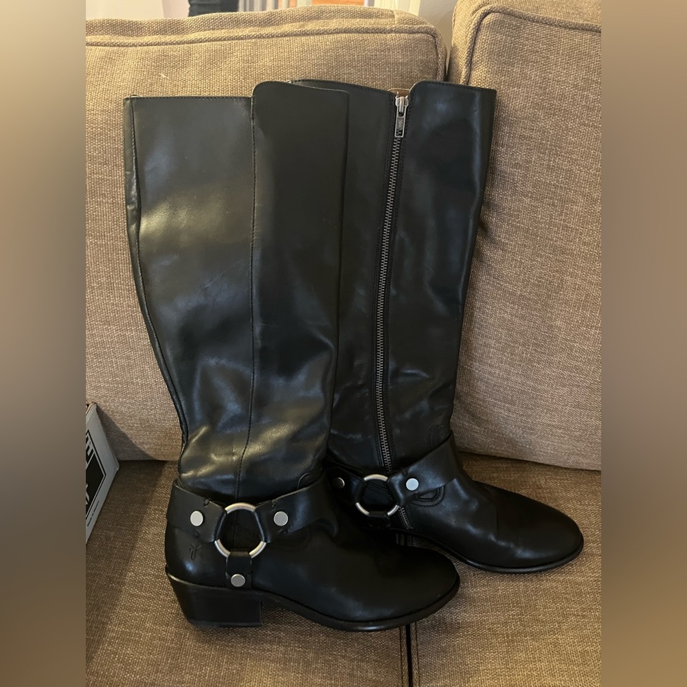Frye buckle boot black